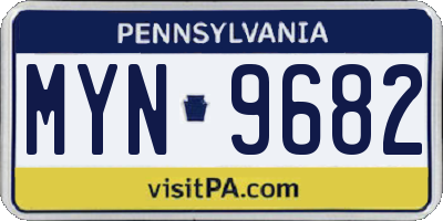 PA license plate MYN9682