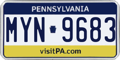 PA license plate MYN9683