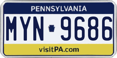 PA license plate MYN9686