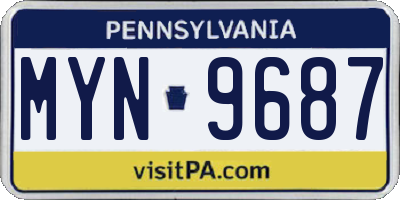 PA license plate MYN9687
