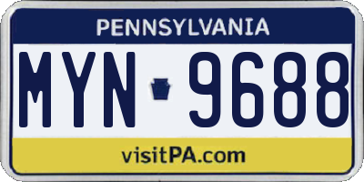 PA license plate MYN9688