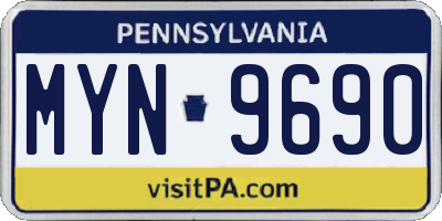 PA license plate MYN9690