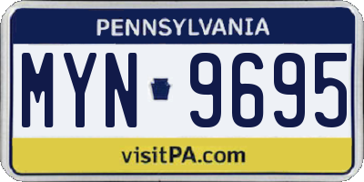 PA license plate MYN9695