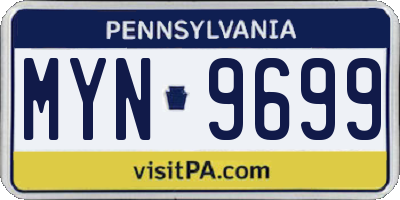 PA license plate MYN9699