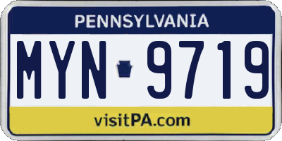 PA license plate MYN9719