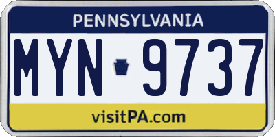 PA license plate MYN9737