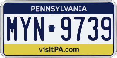 PA license plate MYN9739
