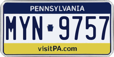 PA license plate MYN9757