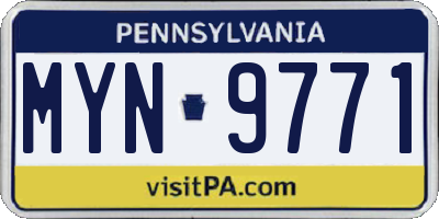 PA license plate MYN9771
