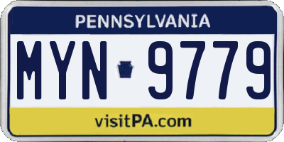 PA license plate MYN9779