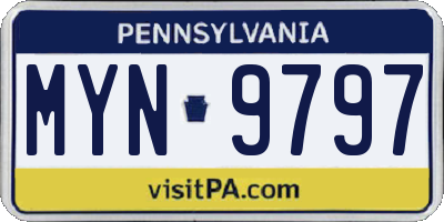 PA license plate MYN9797