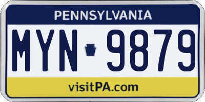 PA license plate MYN9879