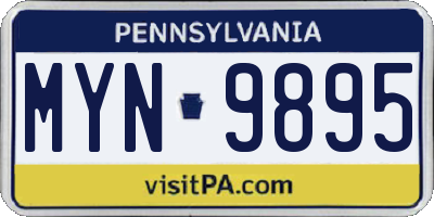 PA license plate MYN9895