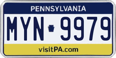 PA license plate MYN9979