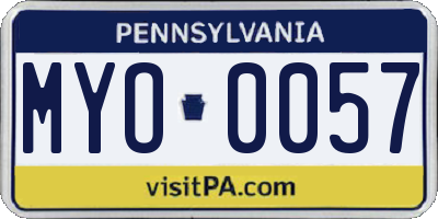 PA license plate MYO0057