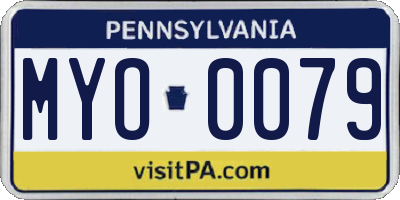 PA license plate MYO0079