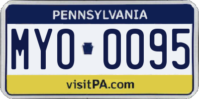 PA license plate MYO0095