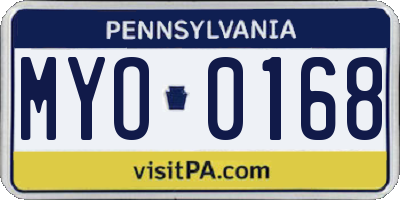 PA license plate MYO0168