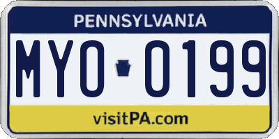 PA license plate MYO0199