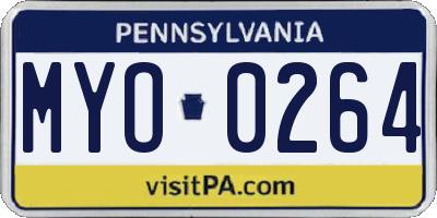 PA license plate MYO0264