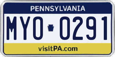 PA license plate MYO0291