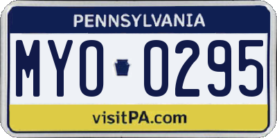 PA license plate MYO0295