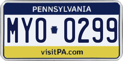 PA license plate MYO0299
