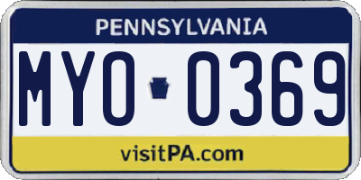 PA license plate MYO0369