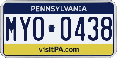 PA license plate MYO0438