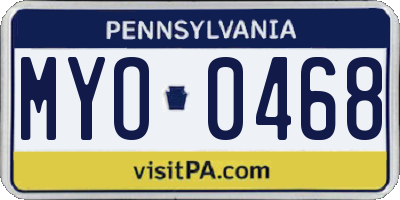 PA license plate MYO0468