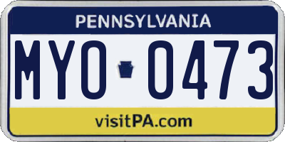 PA license plate MYO0473