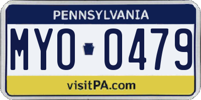 PA license plate MYO0479