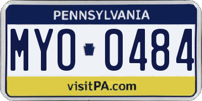 PA license plate MYO0484