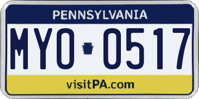 PA license plate MYO0517