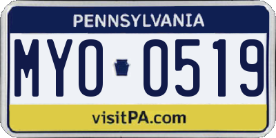 PA license plate MYO0519