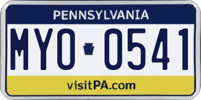 PA license plate MYO0541