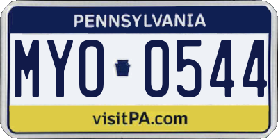 PA license plate MYO0544