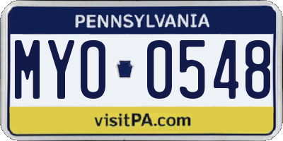 PA license plate MYO0548