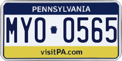PA license plate MYO0565