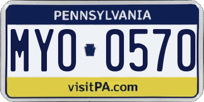PA license plate MYO0570