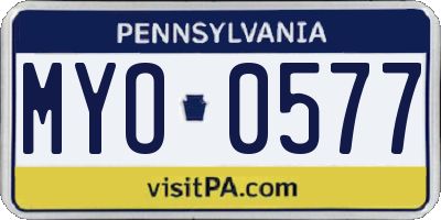 PA license plate MYO0577