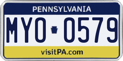 PA license plate MYO0579