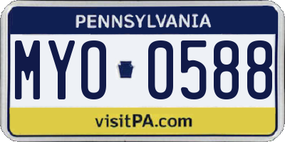 PA license plate MYO0588