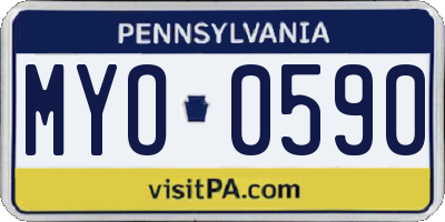 PA license plate MYO0590