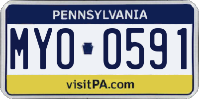PA license plate MYO0591
