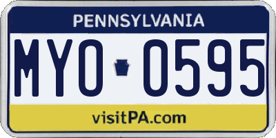 PA license plate MYO0595
