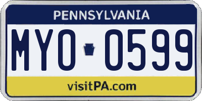 PA license plate MYO0599