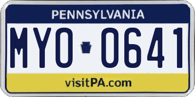 PA license plate MYO0641
