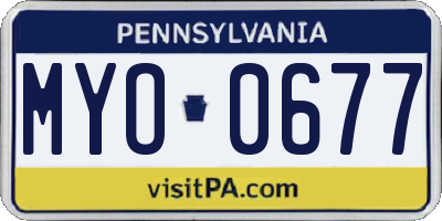 PA license plate MYO0677