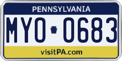 PA license plate MYO0683